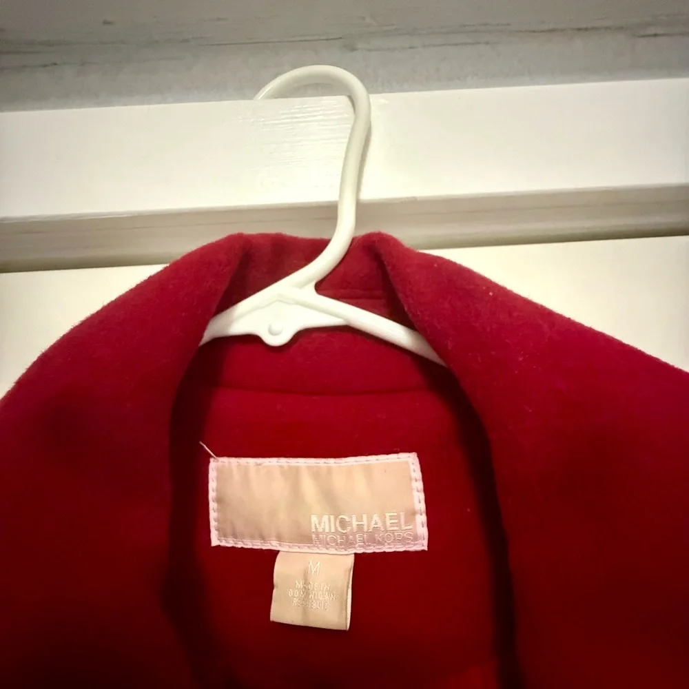 Michael Kora red trench coat with belt - Picture 2 of 2